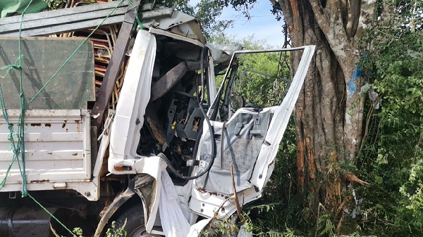 வேகக்கட்டுப்பாட்டை இழந்து மரத்துடன் மோதுண்ட வாகனம்