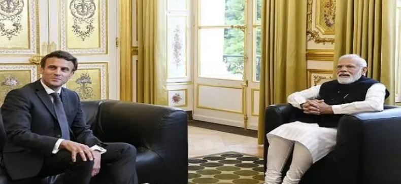 நரேந்திர மோடி மற்றும் இமானுவேல் மெக்ரோன் சந்திப்பு..!!