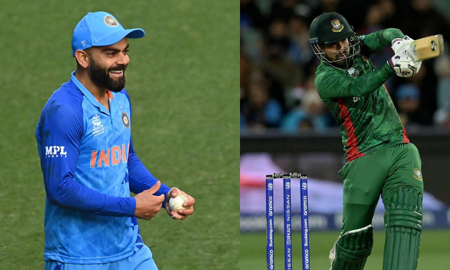 இந்திய பந்து வீச்சாளர்களை மிரள வைத்த வங்காள தேச வீரருக்கு பேட்டை பரிசாள அளித்த விராட் கோலி