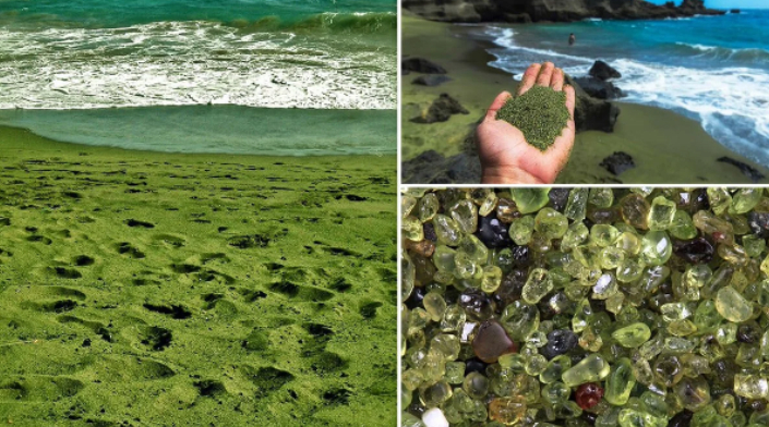 பச்சை மணல் கொண்ட உலகின் ஒரே கடற்கரை., அதிசயத்தின் காரணம் இதோ..