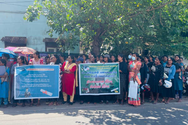 யாழ் வந்த ஜனாதிபதி அனுர; வேலையற்ற பட்டதாரிகள் கவனயீர்ப்பு போராட்டம்