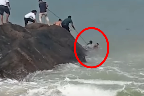 கடற்கரையில் பாறை மறைவுக்கு சென்ற இளம் ஜோடிக்கு காத்திருந்த அதிர்ச்சி