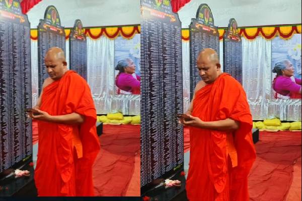 நல்லூர் மாவீரர்களின் நினைவாலயத்துக்குள் திடீரென நுழைந்த பெளத்த பிக்கு!